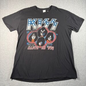 KISS Alive in '77 T‑Shirt Men's XL Black Graphic Band Tee